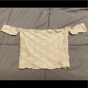 UO White, Patterned Crop Top: Size S